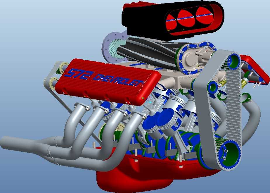 673雪佛兰V8发动机PROE设计
