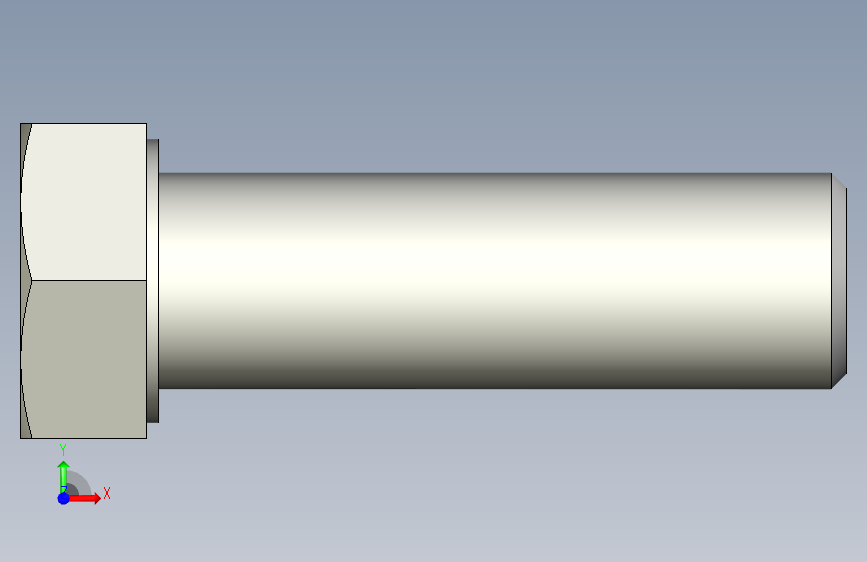 螺钉-DIN_931-M22x2.5x70_32.stp 正面视图