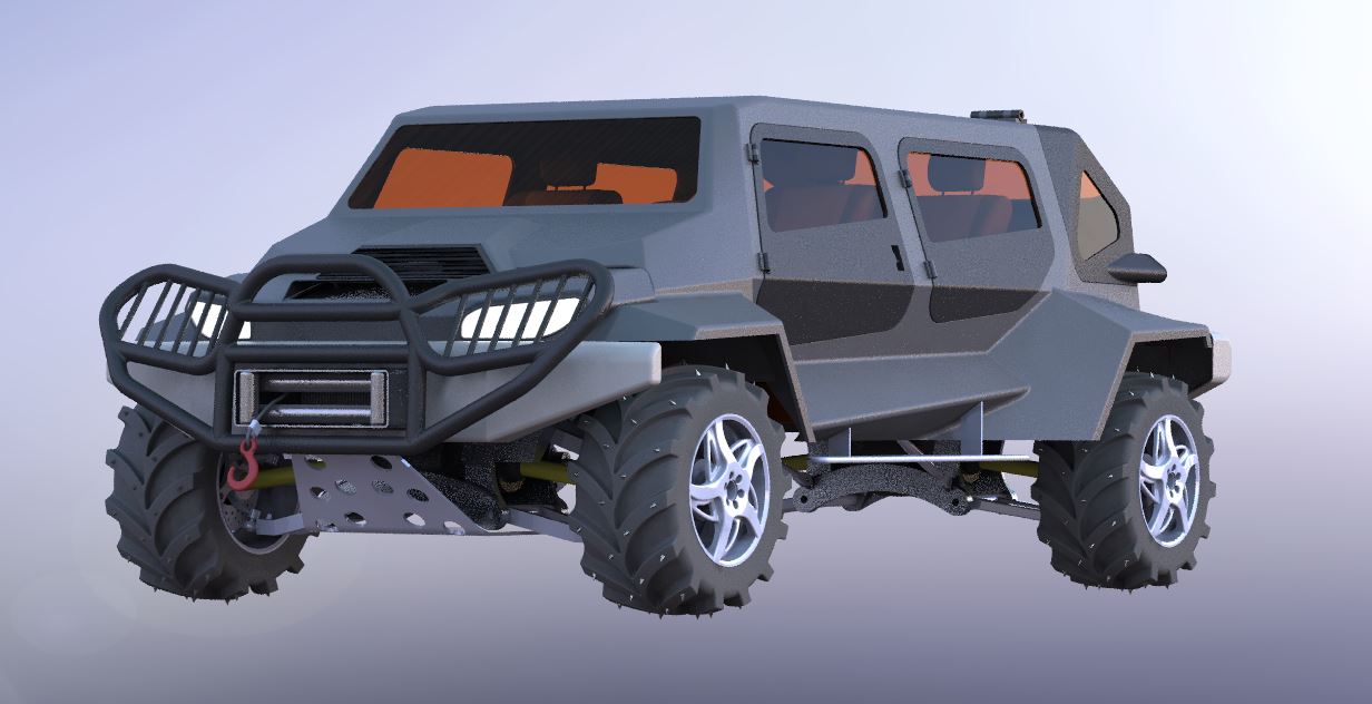 4x4越野车简易模型3D图纸 STEP格式