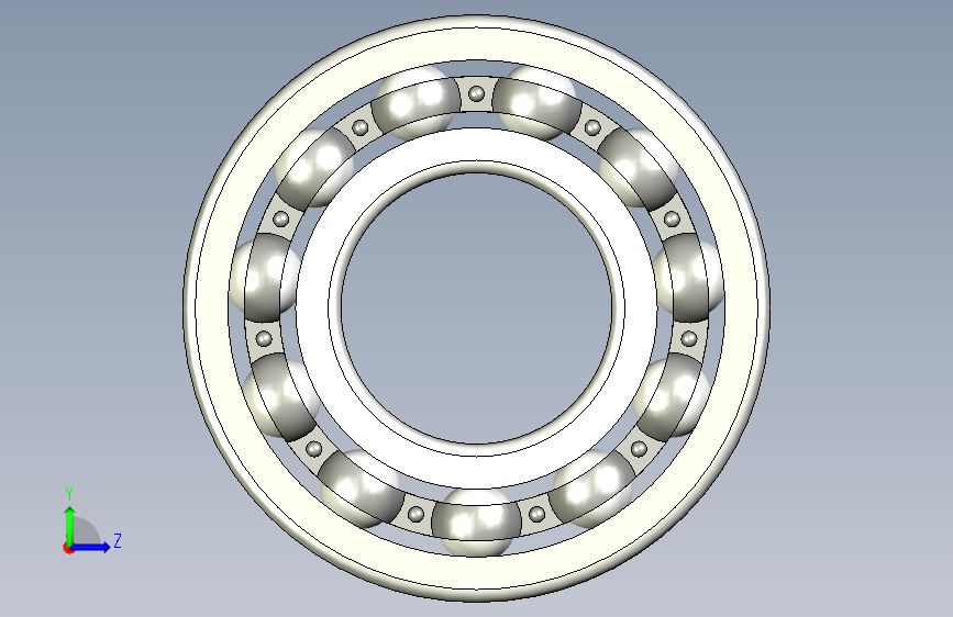 滚珠轴承-Bearing_30x65x14 左侧视图