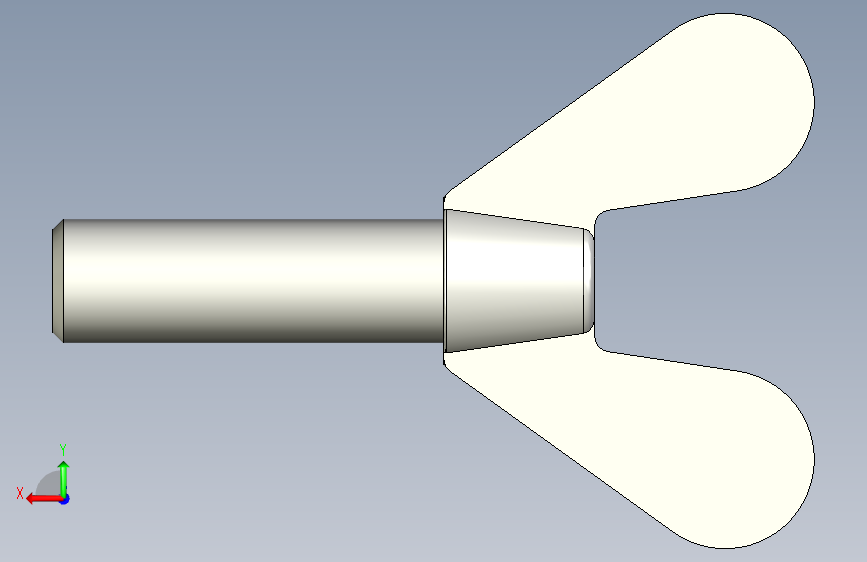 翼形螺丝-DIN_316_Wing_screws_18x2.5x57-33-25_77_13.5_54_22.stp 背面视图
