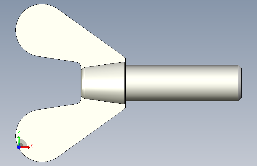 翼形螺丝-DIN_316_Wing_screws_18x2.5x57-33-25_77_13.5_54_22.stp 正面视图