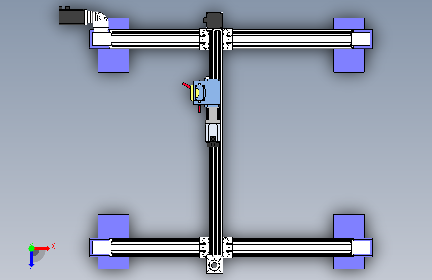 X、Y、Z轴桁架机器人SolidWorks设计==J5 俯视图