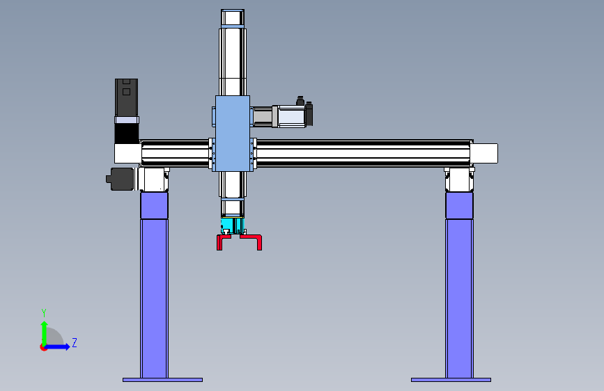 X、Y、Z轴桁架机器人SolidWorks设计==J5 左侧视图