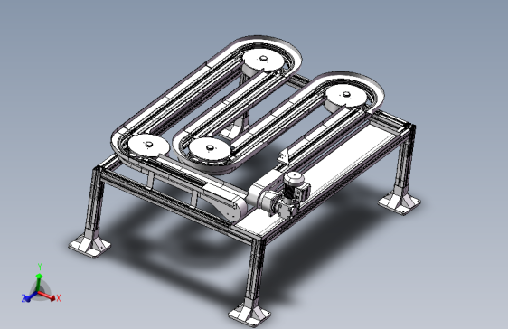 S型链板输送线3D图纸 H924 机械设计参考资料设计素材素材