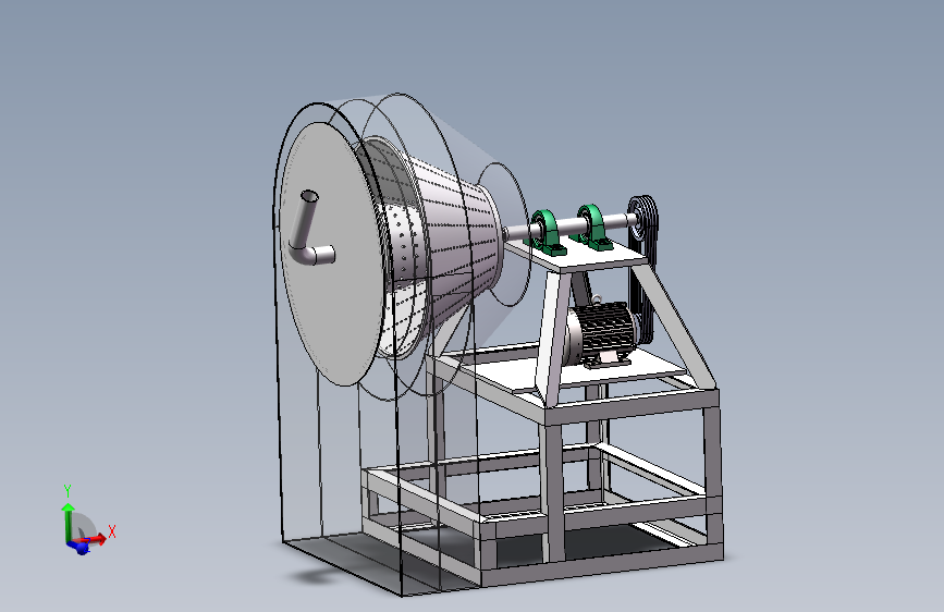 淀粉渣分离机3d图纸 cad图纸 sw设计画图素材 粉渣分离器3d模型