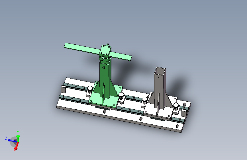 端部支撑立柱3d图纸 SolidWorks设计 轨道直线移动立柱自锁3d模型