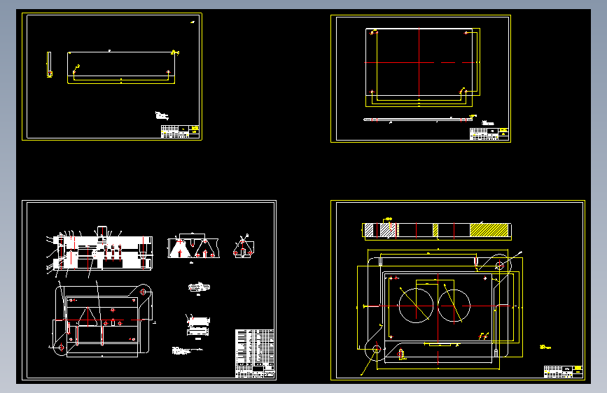 定板冲圆孔、冲槽、落料连续模设计（只有CAD）