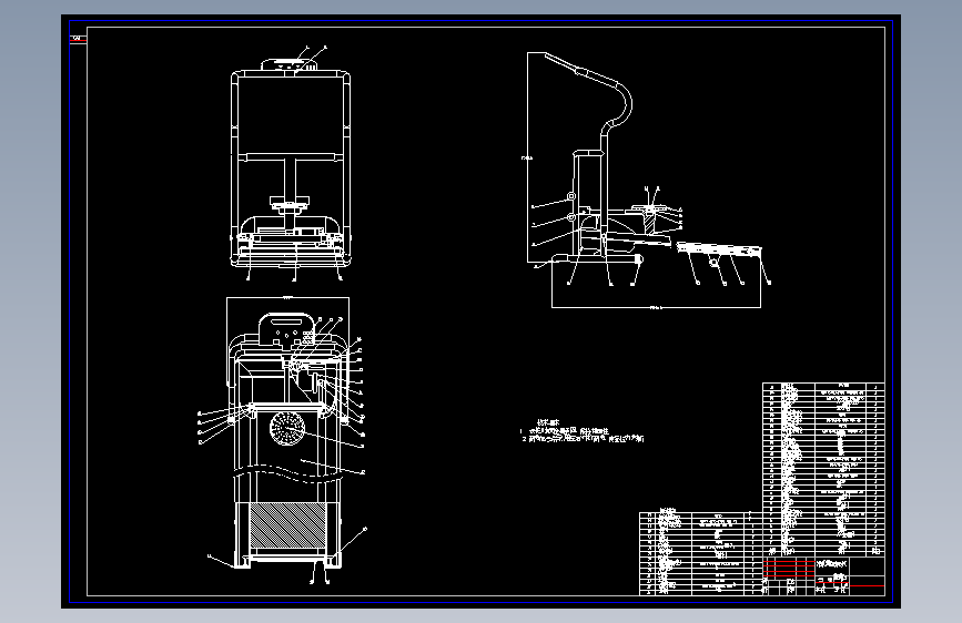 多功能自动跑步机(机械部分设计，CAD)