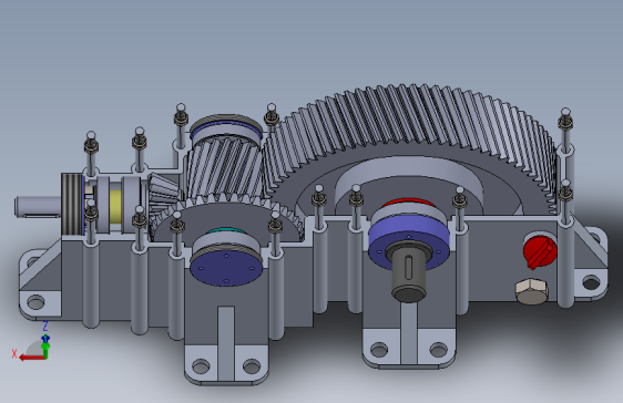 两级（斜齿）齿轮箱毕业设计论文 Solidworks图纸 pdf文档
