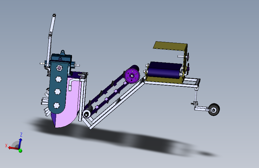 葡萄埋藤机设计及其仿真模型三维SW二维CAD有说明书
