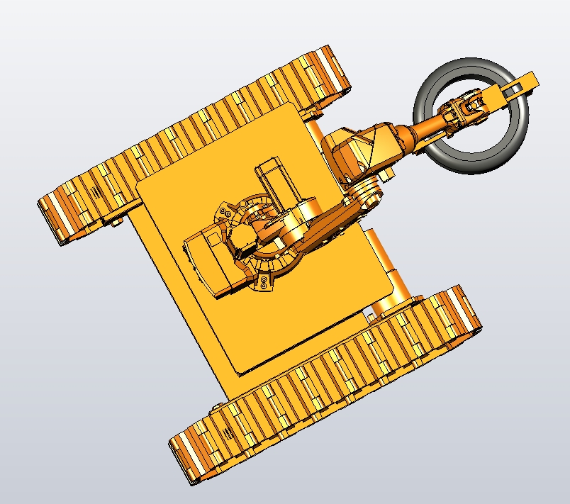双履带式带升降平台轮胎搬运机械手CAD+三维sw 俯视图