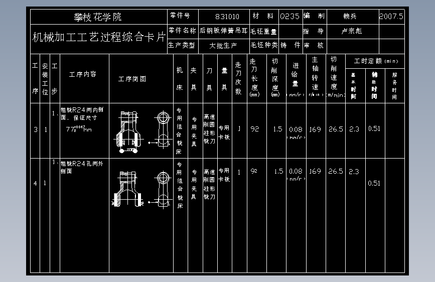后钢板弹簧吊耳加工工艺及钻φ37孔夹具设计【方案2】