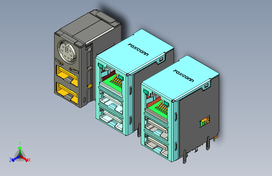 带PS2-局域网的双USB2.0-USB3.0 主视图