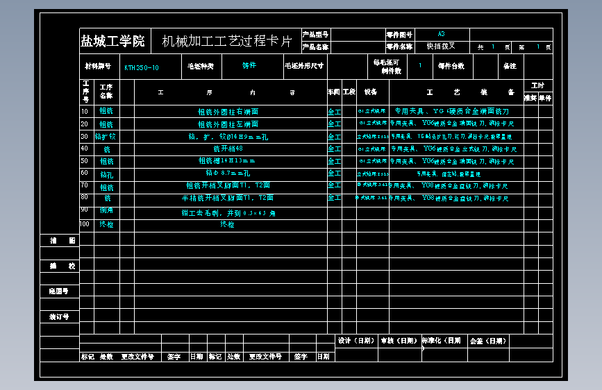 快挡拨叉加工工艺规程及钻φ8.7孔夹具设计