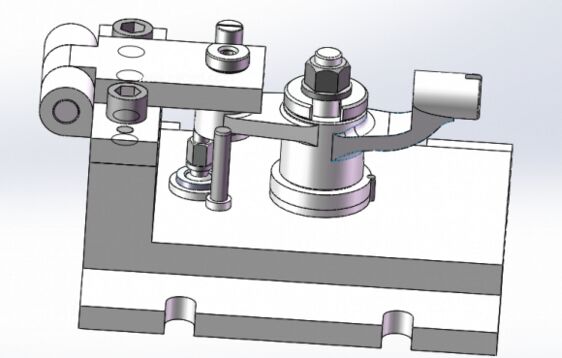 推动架钻水平16孔三维夹具【三维SolidWorks】