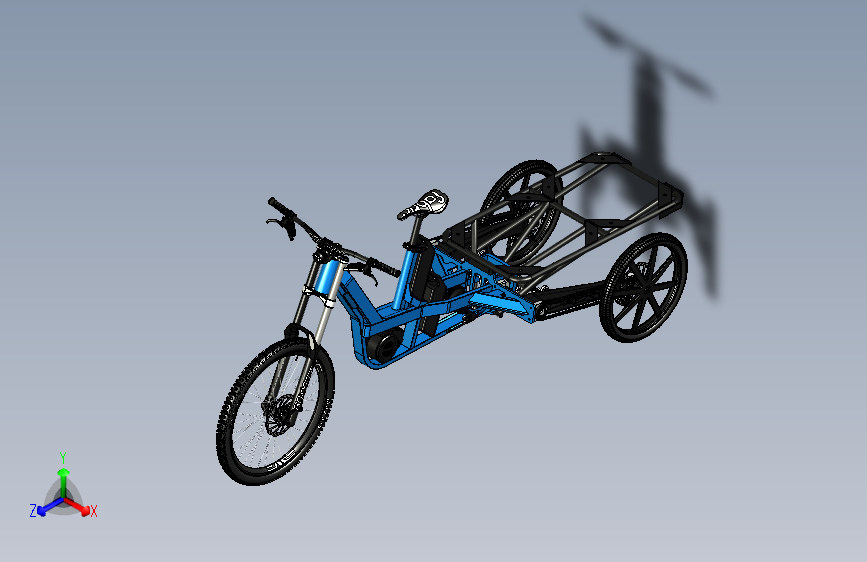 61---倾斜货物电动自行车模型sw2016三维图纸模型设计图纸