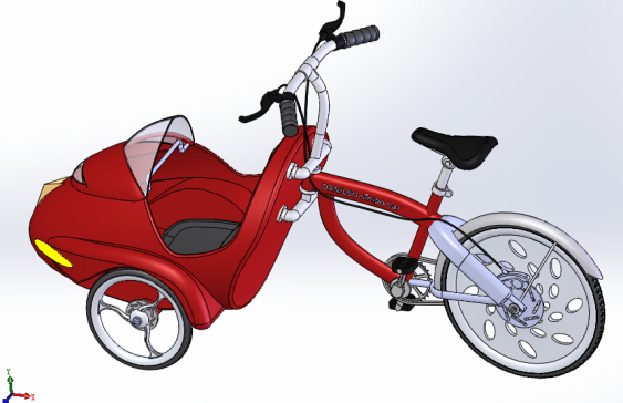 74---前载式自行车SW2013三维图纸模型设计图纸