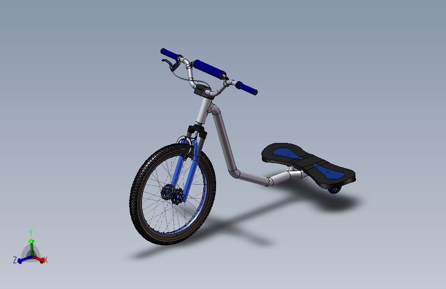 93---滑板自行车三维模型sw2016三维图纸模型设计图纸
