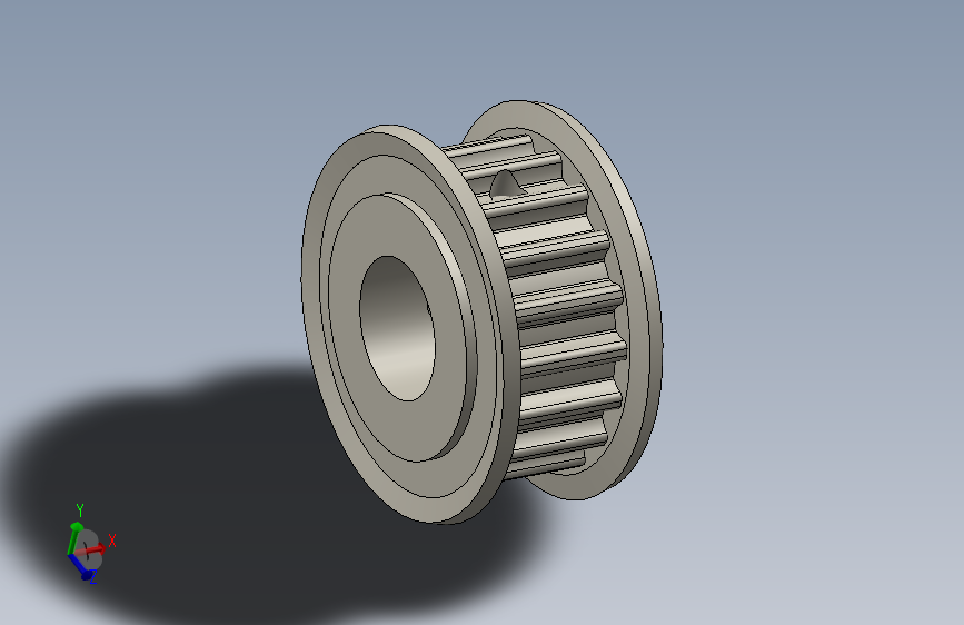 皮带轮p12--stp igs sw三维  3d模型设计图
