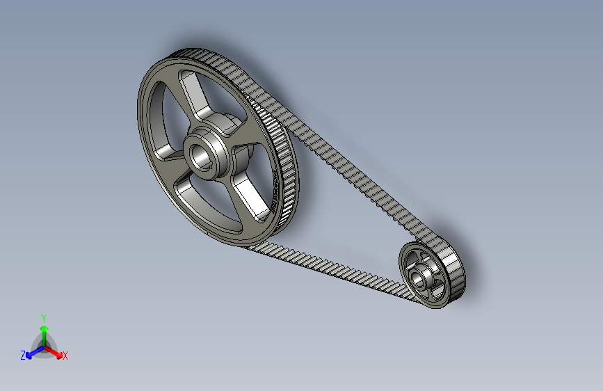 同步带和滑轮--stp三维  3d模型设计图