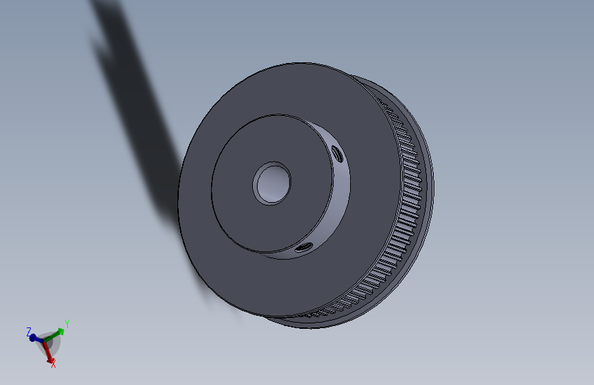 GT2 80T 8mm 孔径皮带轮，适用于10mm 皮带--sw stp三维  3d模型设计图