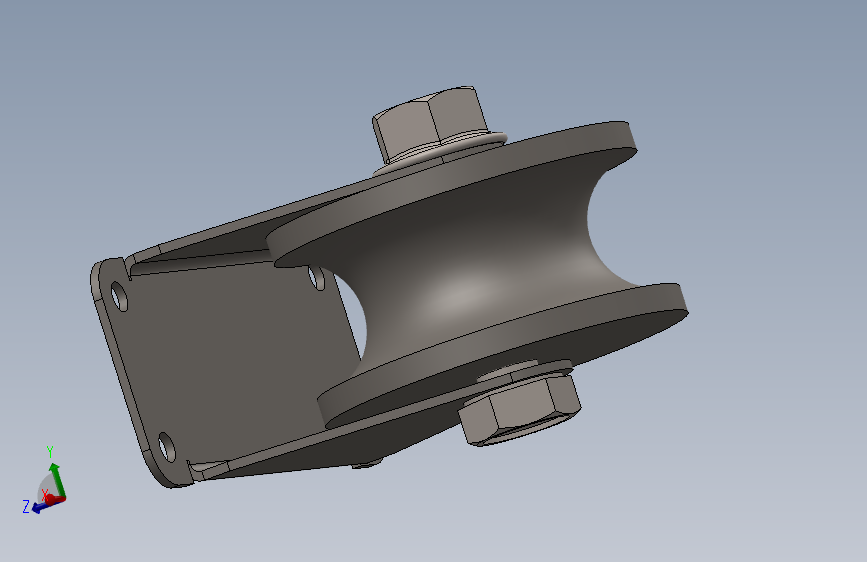 钢丝滑轮--stp sw三维  3d模型设计图