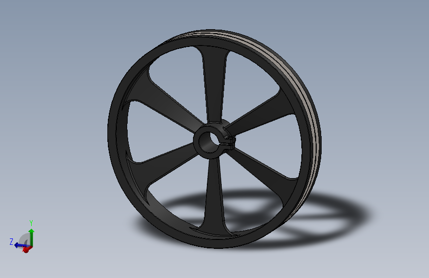 滑轮（两重）--sw三维  3d模型设计图