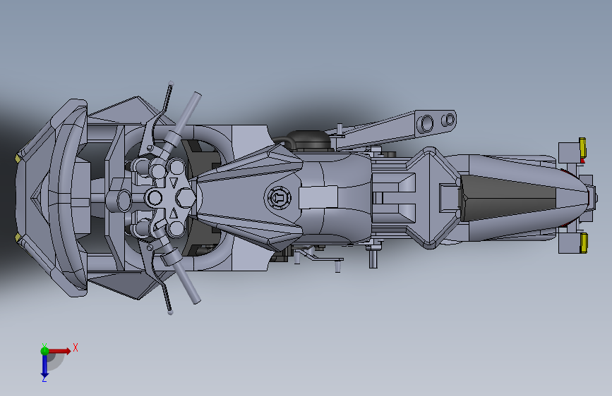 摩托车dragonfly-motorbike-SolidWorks2015 俯视图