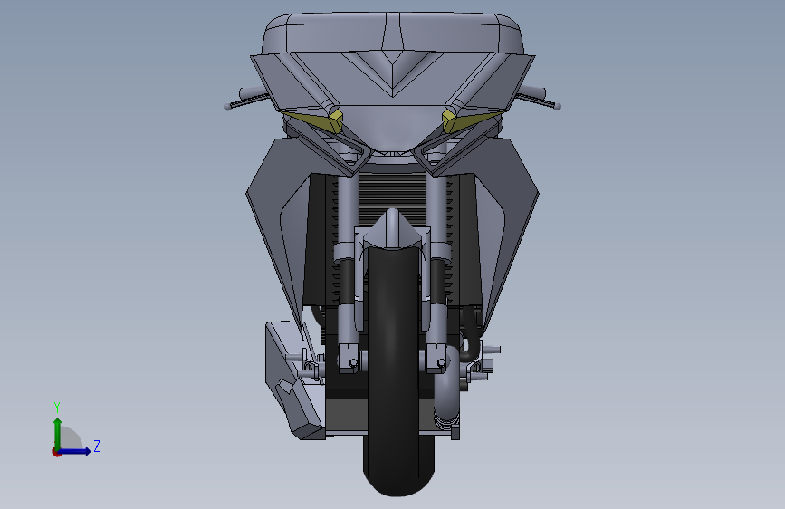 摩托车dragonfly-motorbike-SolidWorks2015 左侧视图