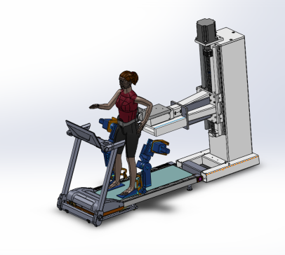 基于SW平板运动的外骨骼式下肢康复机器人（重力减重系统）设计（含三维图及CAD图纸）