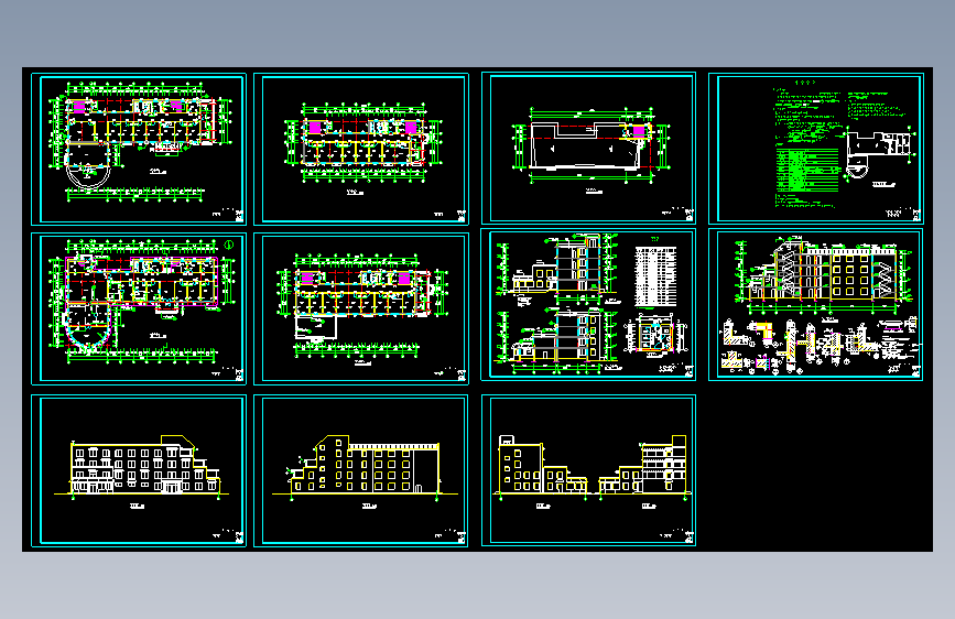 五套敬老院常用建筑cad图纸