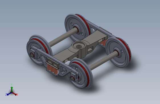 铁路转向架3D数模图纸 solidworks设计 附IGS格式