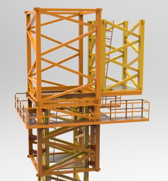 塔式起重机基座部分3D数模图纸 STEP IGS格式