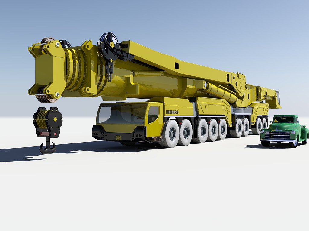 LIEBHERR LTM 11200新型轮式起重机底盘模型3D图纸 IGS格式