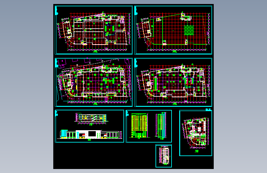 某大型商场建筑设计方案及施工全套CAD平面图