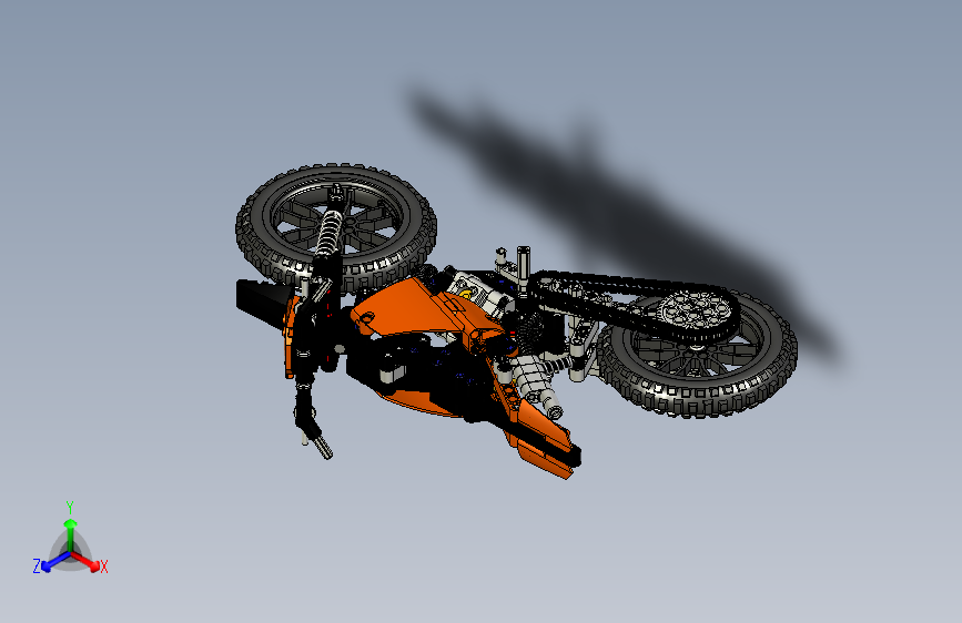 摩托车乐高拼图lego-technics-42007-inventor-stp格式