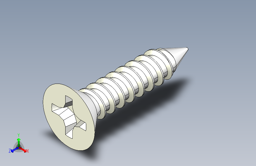 m3-13-to-40-沉头自攻螺丝-Screw M3 x 13 for Wood.STEP