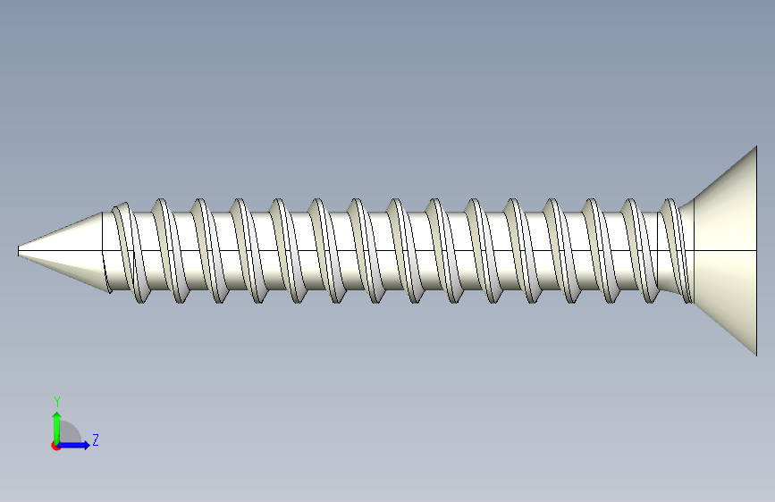 m3-13-to-40-沉头自攻螺丝-Screw M3 x 20 for Wood.STEP 左侧视图