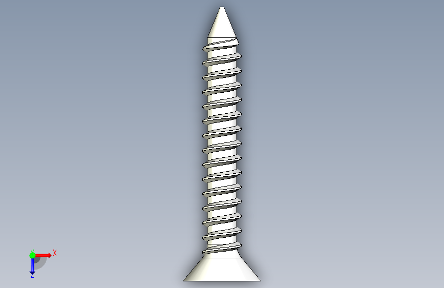 m3-13-to-40-沉头自攻螺丝-Screw M3 x 20 for Wood.STEP 俯视图