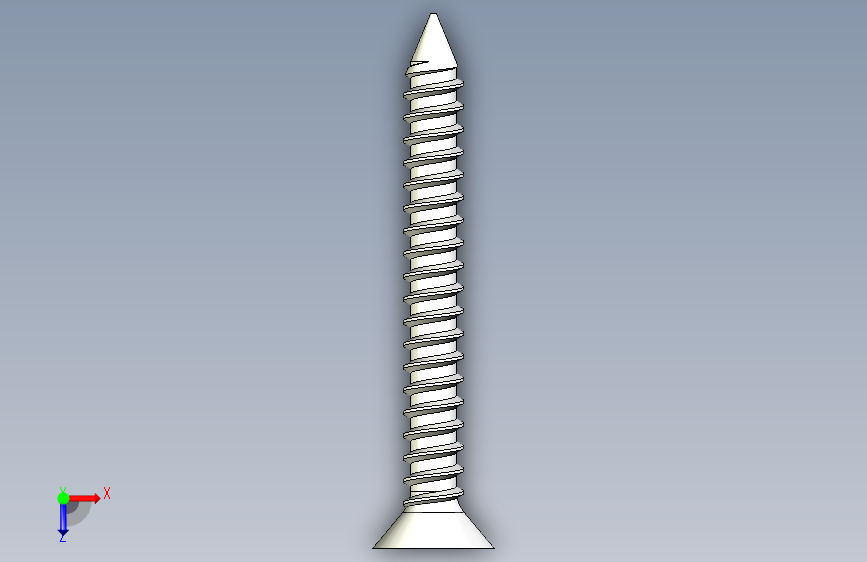 m3-13-to-40-沉头自攻螺丝-Screw M3 x 25 for Wood.STEP 俯视图