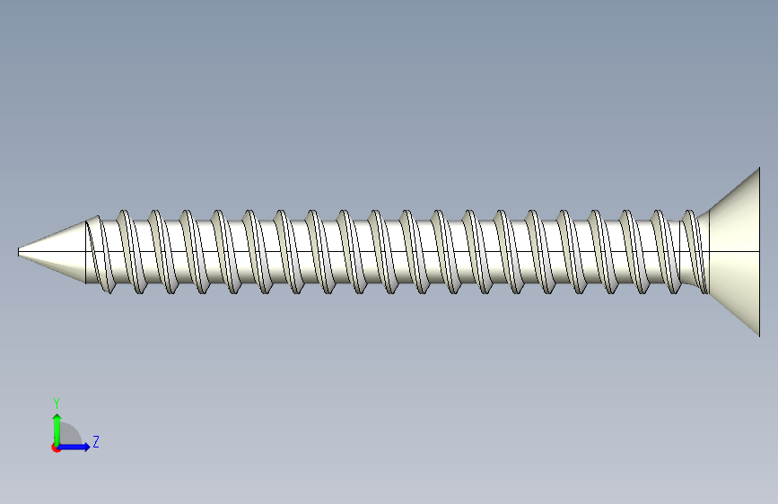 m3-13-to-40-沉头自攻螺丝-Screw M3 x 25 for Wood.STEP 左侧视图