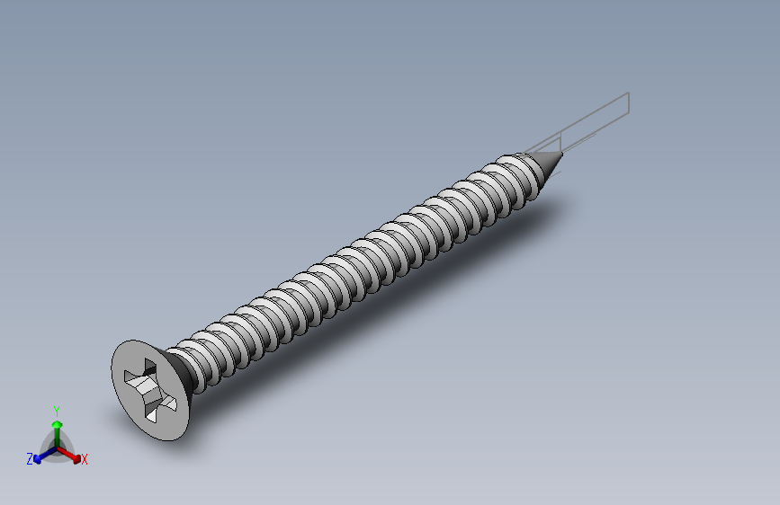 m3-13-to-40-沉头自攻螺丝-Screw M3 x 30 for Wood.SLDPRT