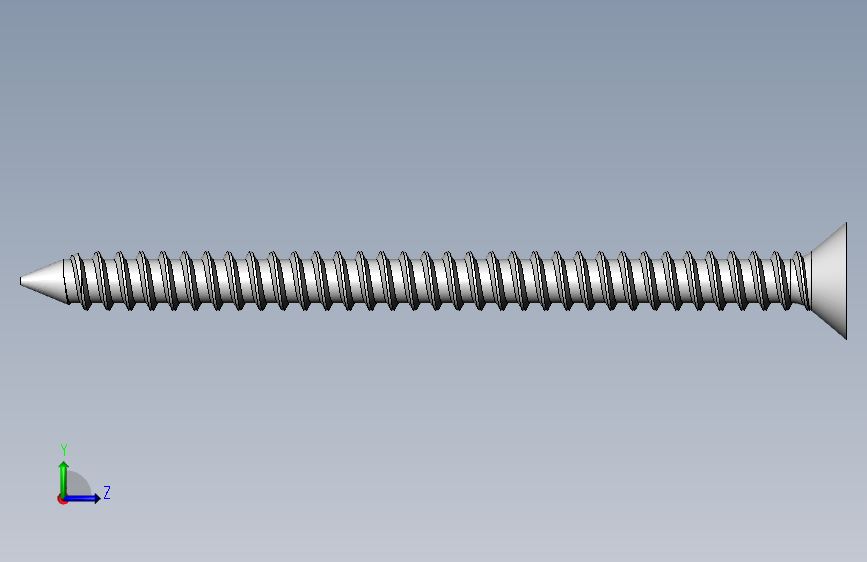 m3-13-to-40-沉头自攻螺丝-Screw M3 x 40 for Wood.SLDPRT 左侧视图