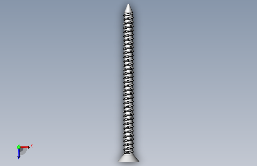 m3-13-to-40-沉头自攻螺丝-Screw M3 x 40 for Wood.SLDPRT 俯视图