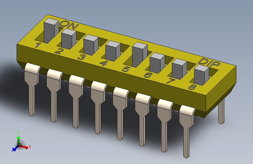 IC元器件-DIP 8 Switch YELLOW