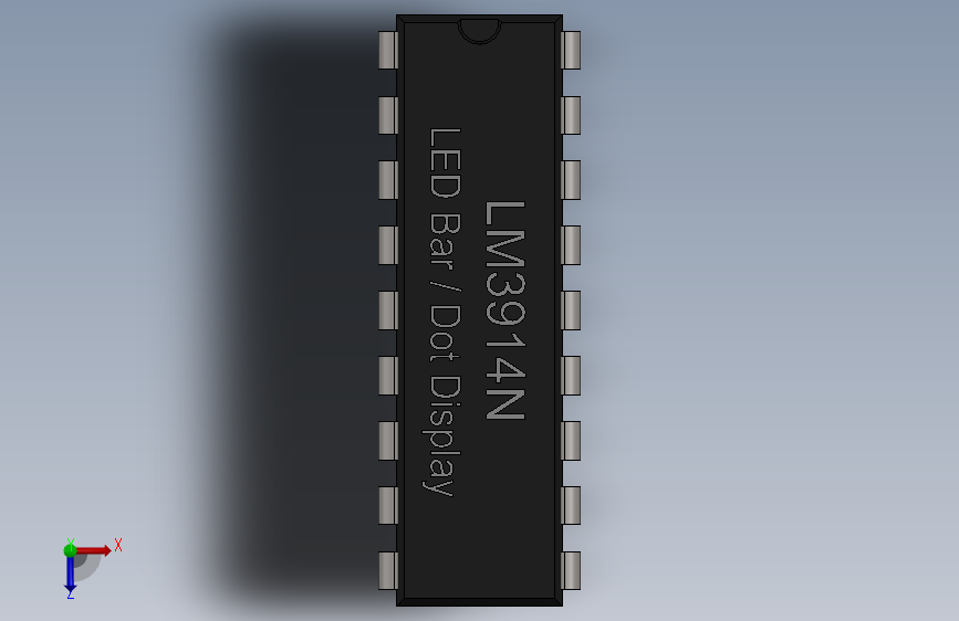 IC元器件-LM3914 Dot-Bar Display Driver 俯视图