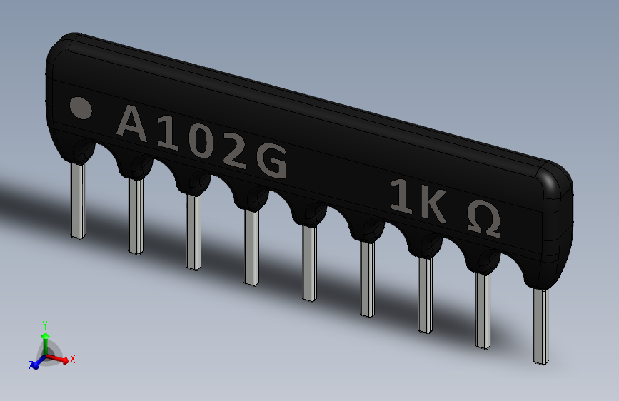 电容器 二极管 电阻器-Resistor Network 1K Ohm 9-Pin