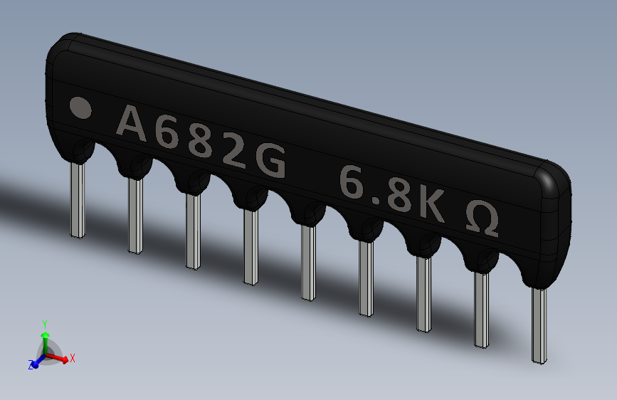 电容器 二极管 电阻器-Resistor Network 6.8K Ohm 9-Pin
