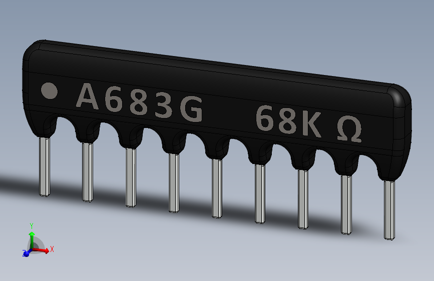 电容器 二极管 电阻器-Resistor Network 68K Ohm 9-Pin